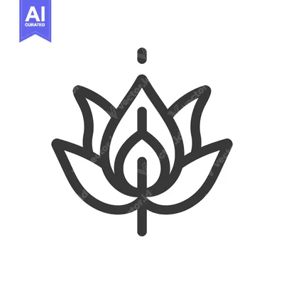 Premium design asset: A simple graphic illustration of a stylized open flower shape