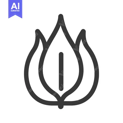 Aset desain premium: The simple stylized image shows a central leaf structure