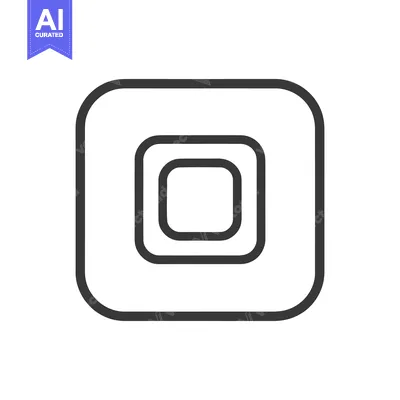 Popular premium asset: Concentric Rounded Squares: Minimalist Geometric Design in Gray Outlin
