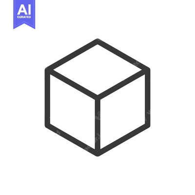Aset premium populer: Minimalist Isometric Cube Outline Icon on White Background
