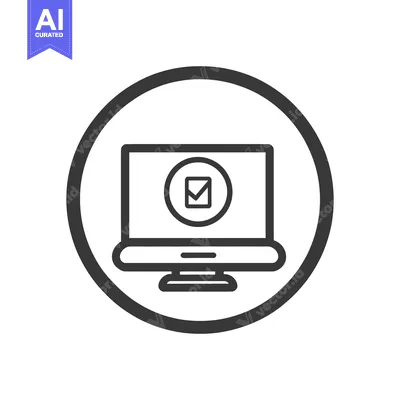 Popular premium asset: A computer screen displaying a check mark icon in a circle