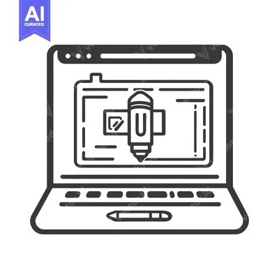 Aset premium populer: A laptop displays a graphic design interface on its screen