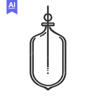 Aset desain premium: An illustrated simple pendant lamp design with a modern appearance