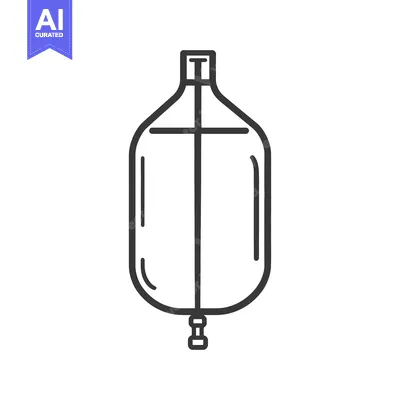 Aset desain premium: A graphic black and white representation of an intravenous bag