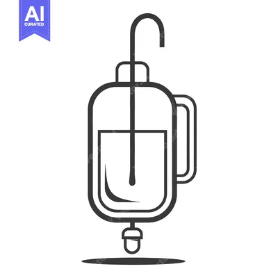 An illustrative representation of an intravenous fluid drip bag device