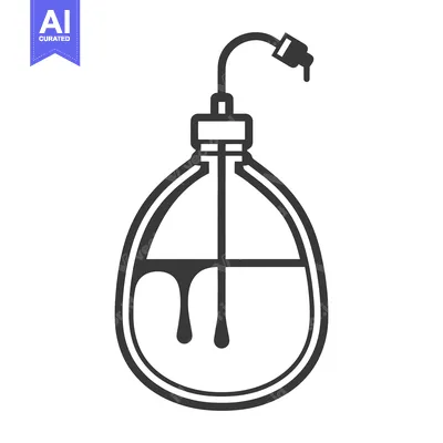 Aset premium populer: A minimalist illustration depicting a liquid dispenser with nozzle