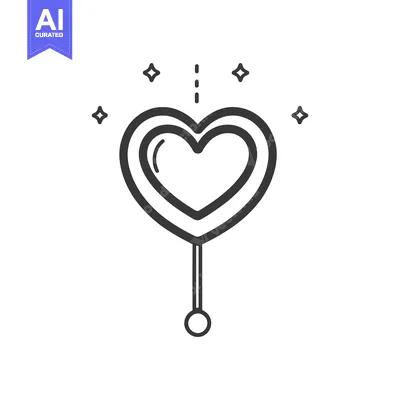 Popular premium asset: A simple drawing of a heart wand with sparkling stars