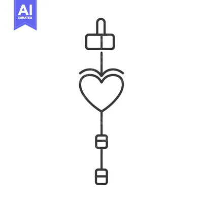 Popular premium asset: A stylized linear illustration of a heart shaped symbol with attachmen