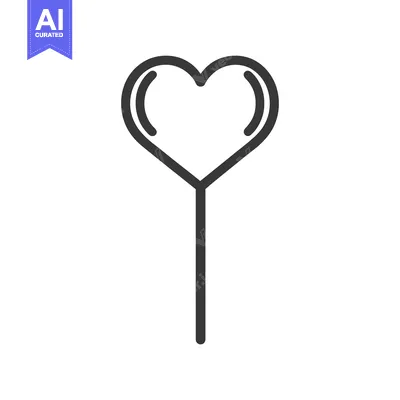 Premium design asset: A Simple Black Line Art Depicting A Heart Shaped Design