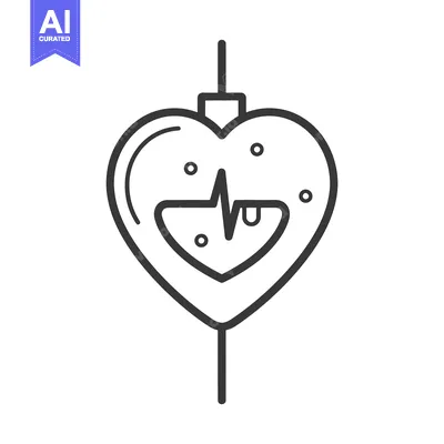 Popular premium asset: A simple icon depicting a heart with a heart rate monitor