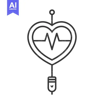 Aset premium populer: A medical diagram depicting heart health and related monitoring
