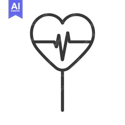 Popular premium asset: A stylized illustration of a heart shape with a pulse line