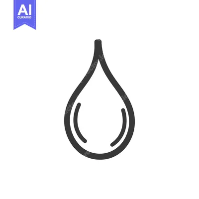 Premium design asset: A simple gray outline of a water drop or teardrop