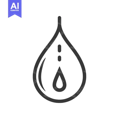 Popular premium asset: A simple graphic representation of a single water droplet falling down