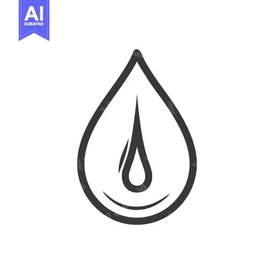 Aset premium populer: A simple illustration depicting a single teardrop shape symbol