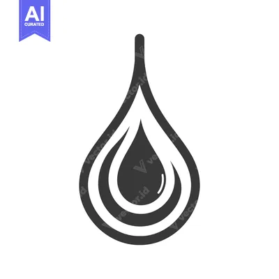 Aset premium populer: A stylized graphic representation of a liquid droplet form