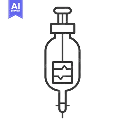 Aset desain premium: An illustrated medical syringe with a visual treatment indicator