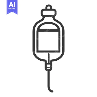 Premium design asset: Medical equipment icon representing an intravenous fluid bag system