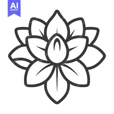 Aset premium populer: A simple symmetrical monochrome depiction of a flower design