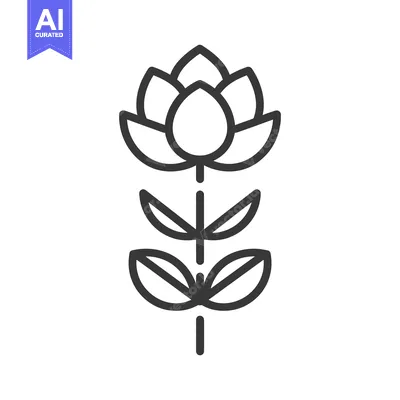 Aset premium populer: Simple Black Outline Illustration Depicting A Botanical Flowering Plan