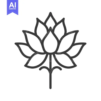 Popular premium asset: A stylized black outline depiction of a beautiful blooming flower