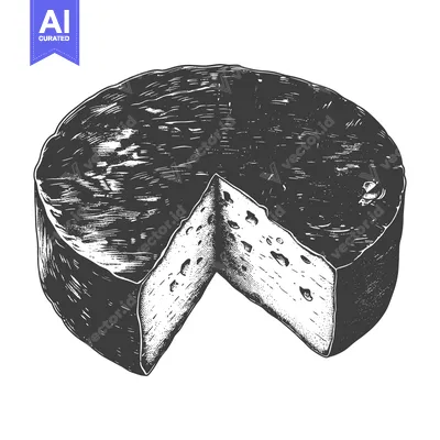 Premium design asset: A wheel of cheese sliced showing its texture