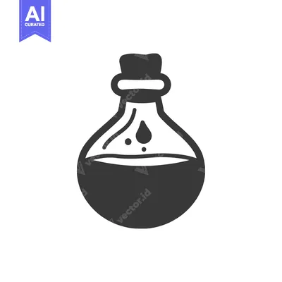 Aset premium populer: A Simple Illustration Of A Small Bottle Containing Liquid