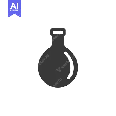 Aset premium populer: A simple illustrative image of a round bottom laboratory flask