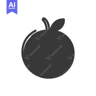 Aset premium populer: A simplified graphical illustration depicting a fresh fruit with leaf