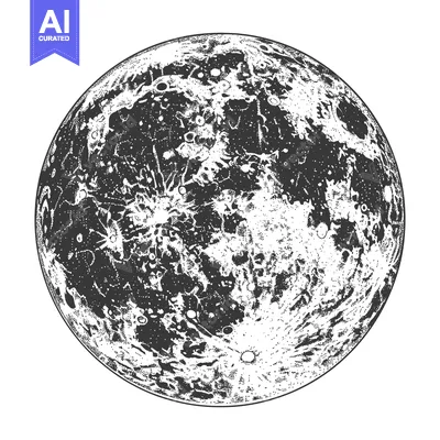 Popular premium asset: Detailed Ink Drawing of the Moons Surface