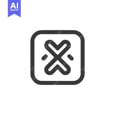 Aset desain premium: Abstract Rounded Square with Interlocking X Design in Dark Gray