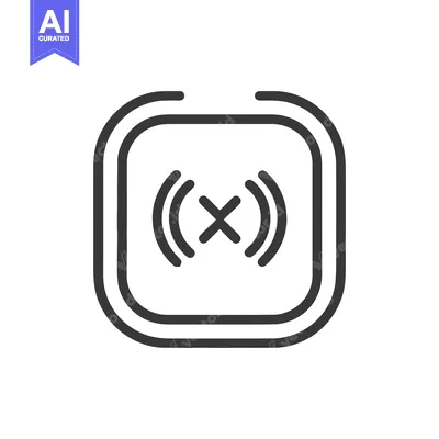 Mute Icon in Rounded Square with Sound Waves, Dark Gray on White