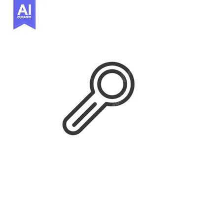 Aset desain premium: Minimalist Magnifying Glass Icon: Search, Discovery, and Exploration S