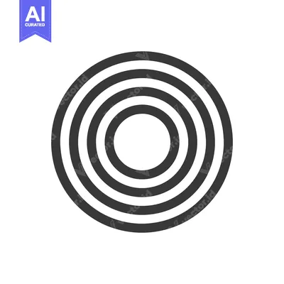 Aset desain premium: Concentric Circles: Minimalist Black and White Geometric Design