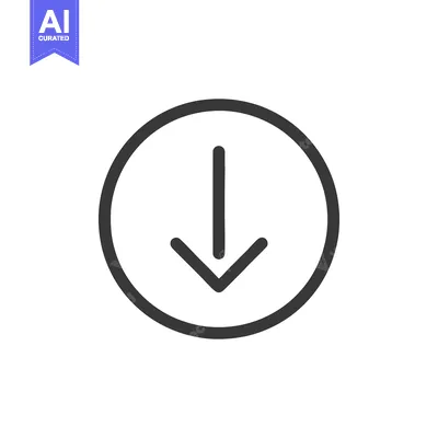 Aset premium populer: Downward Arrow Icon in Circle, Minimalist Design, Vector Graphic