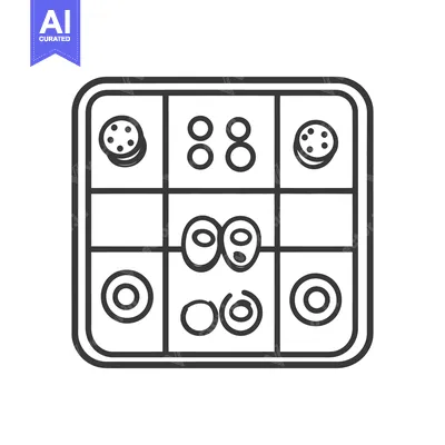 Premium design asset: Simple graphic displaying elements arranged on a rectangular grid