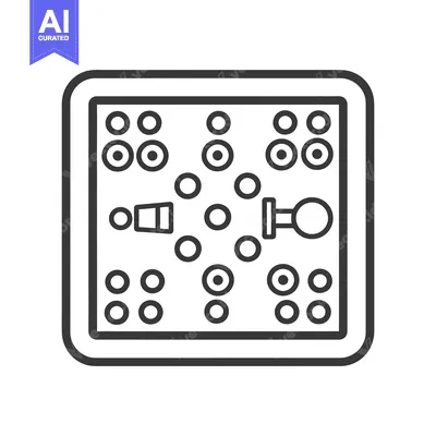 Aset desain premium: Simplified diagram of a circuit board with several circular features