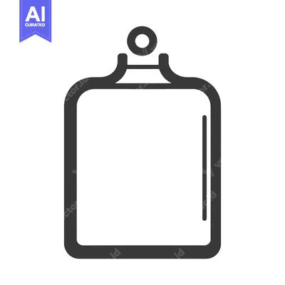 Aset desain premium: A Simple Illustrated Graphic Depicting a Rectangular Flask Shape