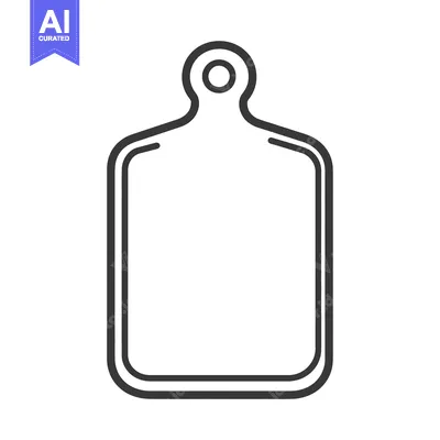 Aset desain premium: A black and white illustration of a cutting board