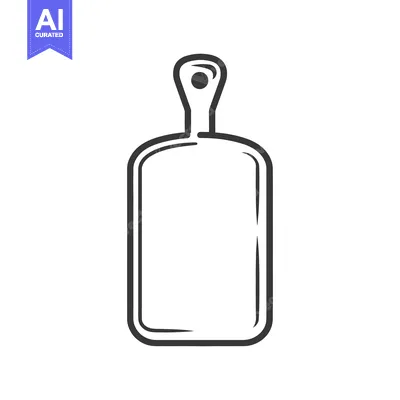 Popular premium asset: Simple black and white depiction of a rectangular cutting board