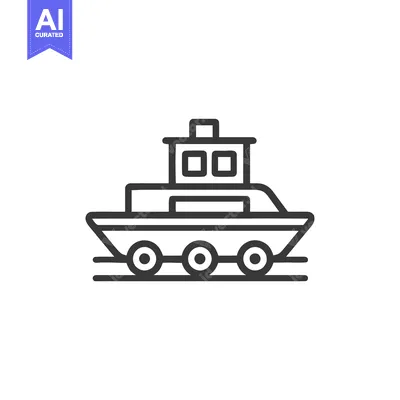 Aset premium populer: Minimalist Icon of a Train with Three Wheels on Tracks, Black Outline