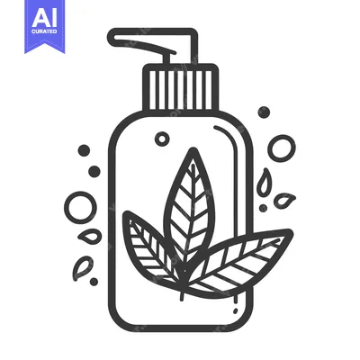 Aset premium populer: A simplistic line drawing of a cosmetic liquid dispenser