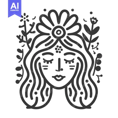Popular premium asset: A beautiful woman with closed eyes and floral headpiece is shown