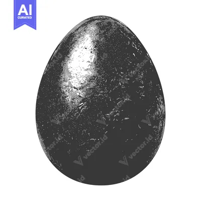 Aset desain premium: A Detailed Engraving Of A Single Dark Egg
