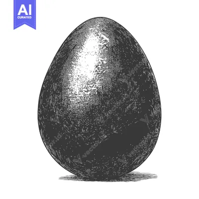 Aset desain premium: A Detailed Engraving Of A Single Dark Egg