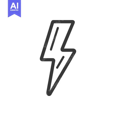 Aset desain premium: Bold Lightning Bolt Icon: Minimalist Design on White Background