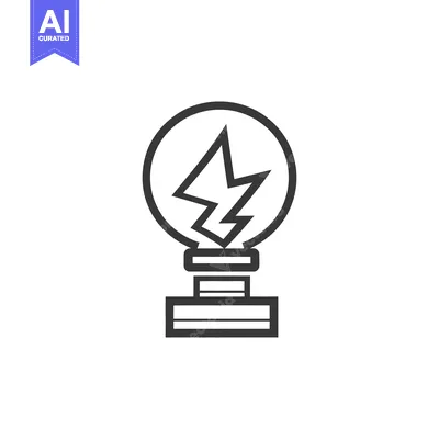 Premium design asset: An electric lightbulb icon showing a lightning bolt inside its sphere