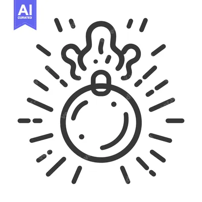 Premium design asset: A simplistic illustration depicting an illuminated sphere with a burst