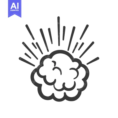 Aset premium populer: Illustration of a stylized cloud with radiating dynamic lines