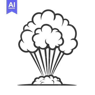 Aset premium populer: An illustration depicting a cartoon explosion with radiating lines